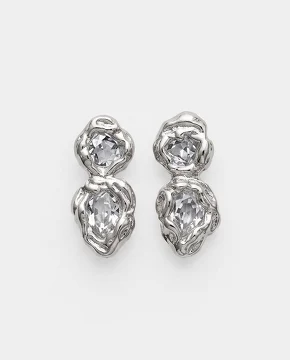 Серьги Селена двойные с горным хрусталем Ringstone
