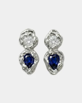 Серьги Селена двойные с сапфиром Ringstone