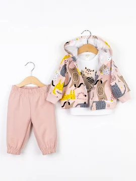 Комплект Кошки (толстовка, футболка и брюки) Baby Boom