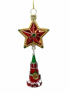 Украшение новогоднее подвесное из стекла и полирезины, 11,5х2,5х4,7 см Valma