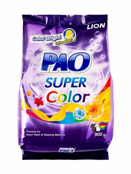 Порошок для стирки антибактериальный для цветного белья PAO Super Color, 900 г Lion Thailand