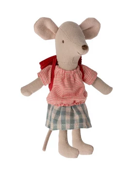 Игрушка-украшение. Мышка старшая сестра Велосипедистка Red, 13 см Maileg
