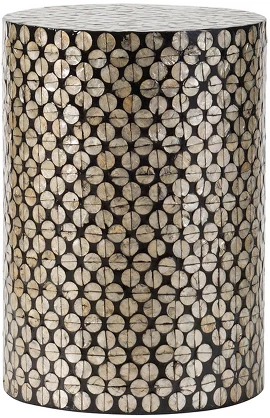 Столик акцентный с отделкой раковинами устриц 35x35x50 см Glasar