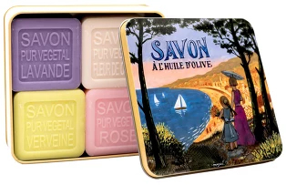 Мыло (4 шт.) в металлической коробке Французская ривьера, 400 г La Savonnerie de Nyons