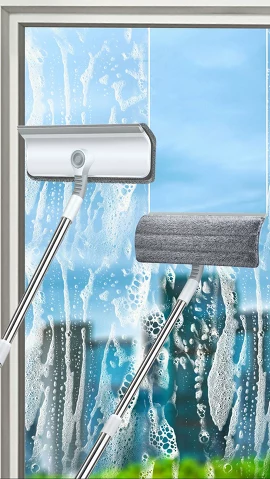 Окномойка вращающаяся с мягким сгоном и насадкой из микрофибры Roombroom