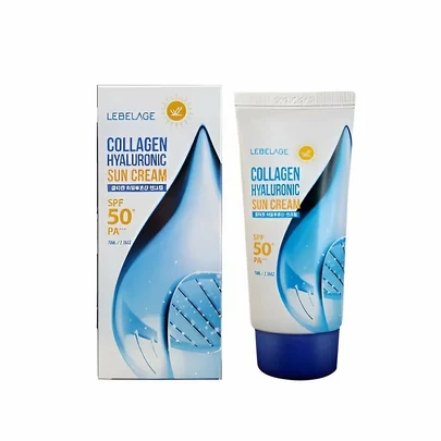 Крем для лица солнцезащитный с коллагеном и гиалуроновой кислотой SPF50+ PA++++, 50 мл Lebelage