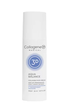 Крем для лица Aqua Balance с гиалуроновой килотой, восстановление тургора и эластичности кожи 30 мл Medical Collagene 3D
