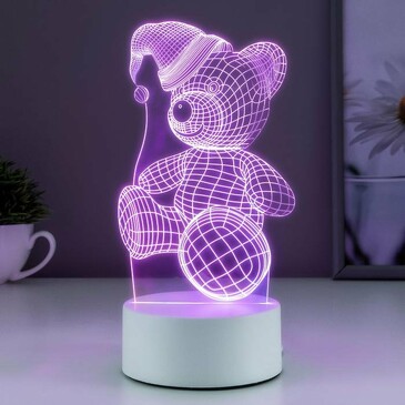 Светильник Мишка в шапке LED RGB от сети  Risalux