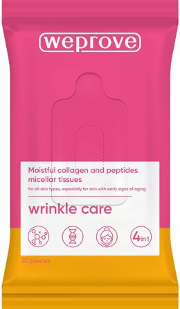 Салфетки мицеллярные с коллагеном и пептидами, 30 шт. Weprove 
