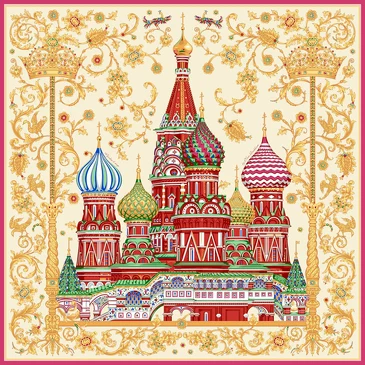 Платок Собор, 90x90, Nina Ruchkina