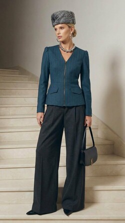 Жакет из плотного джерси с застежкой на молнию Nastya Sergeeva by May Be