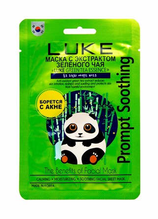 Маска для лица с экстрактом зеленого чая, 21 мл Luke