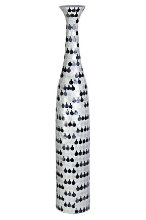 Ваза декоративная с отделкой раковинами устриц 16х16х85см Glasar