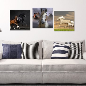 Набор из 3-х картин Лошади Виниловая лепота