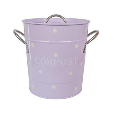 Контейнер для компоста лавандовый Lilac with white dots 21x19 см Isabelle Rose Home