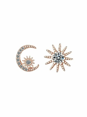 Серьги-гвоздики Луна и звезды Iris Premium Jewelry