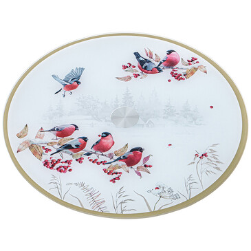 Тортовница вращающаяся Снегири 32х2,5 см Agness