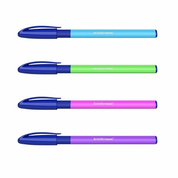 Набор из 4 ручек шариковых U-109 Stick&Grip Neon 1.0, Ultra Glide Technology, цвет чернил синий ErichKrause