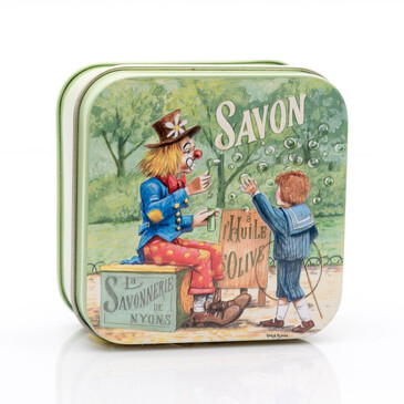 Мыло с цветком хлопка в металлической коробке Клоун, 100 гр. La Savonnerie de Nyons