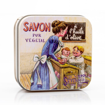 Мыло с лавандой в металлической коробке Школа, 100 гр. La Savonnerie de Nyons