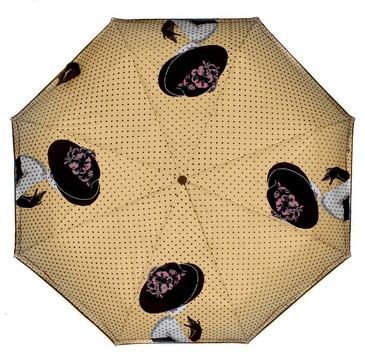 Зонт автомат 3 сложения Дама с вуалью Flioraj