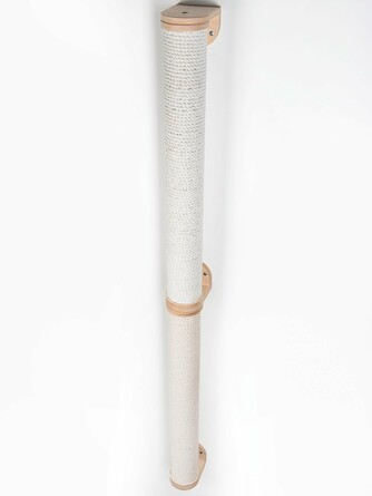 Когтеточка настенная Столбик из фанеры с белым канатом 157,5х15х11,5 см Kotomoto