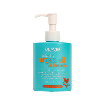 Крем для кудрявых волос с аргановым маслом и кератином, 250 мл Beaver