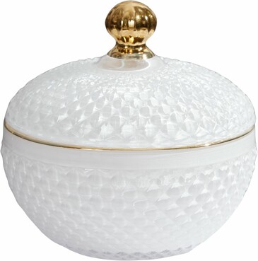 Конфетница с крышкой 12х12х12 см Glasar