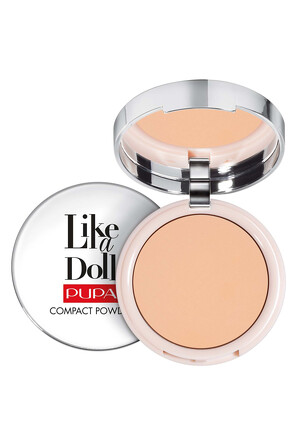 Пудра для лица компактная Like A Doll легкая, 10 г, (004 warm beige) Pupa