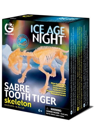 Сборная модель светящаяся Скелет Саблезубого тигра Geoworld