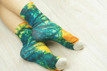 Носки шерстяные Slim Тай дай желт Шерстянки