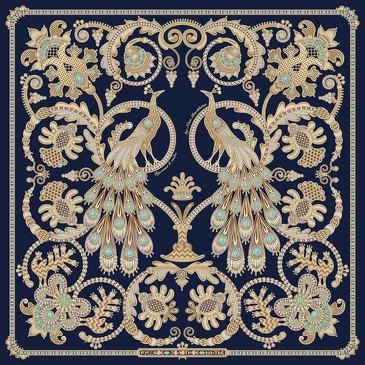 Платок Русское золотное шитьё, 90x90, Nina Ruchkina