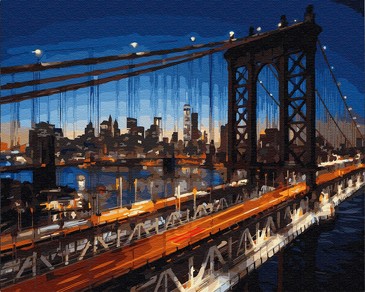 Картина для рисования по номерам на подрамнике. Бруклинский мост ВанГогВоМне, 4