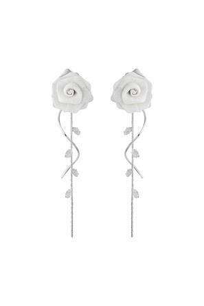 Серьги с розами из сетки TULIPONERO