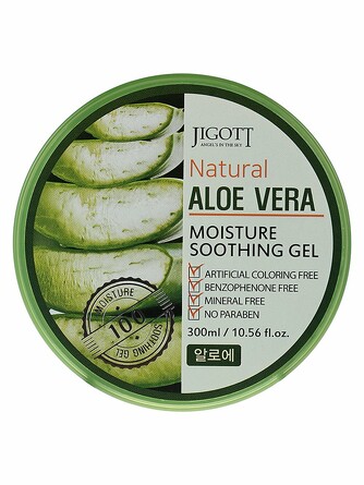 Гель для тела с экстрактом алоэ natural aloe vera moisture soothing gel 300 мл Jigott