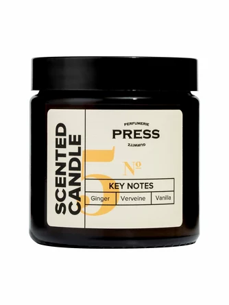 Свеча ароматизированная №5 с нотами имбиря, ванили и вербены Press Gurwitz Perfumerie