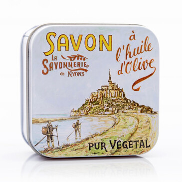 Мыло с цветком хлопка в металлической коробке Мон-Сен-Мишель, 100 гр. La Savonnerie de Nyons