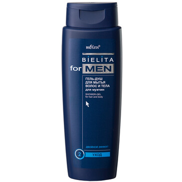 Гель-душ для мытья волос и тела For Мen, 400 мл Bielita