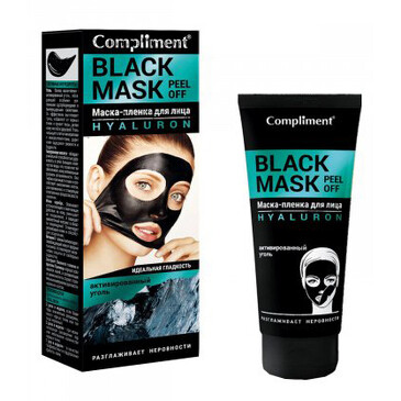 Маска-пленка Black Mask для лица Hyaluron, 80мл  Compliment