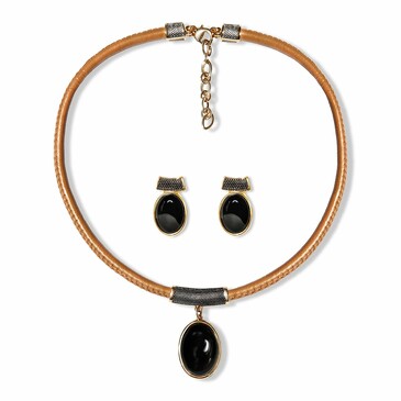 Комплект (колье и серьги) Agata Preto Possebon
