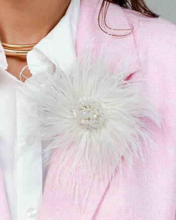 Брошь цветок из натуральных перьев SAHAR art lab