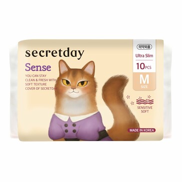 Хлопковые гигиенические прокладки Sense, размер М, 10 шт. Secret Day