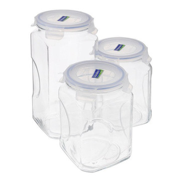 Набор контейнеров для сыпучих продуктов (2х2 л; 1х3 л) Glasslock