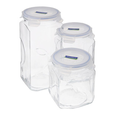 Набор контейнеров для сыпучих продуктов (1,5 л; 2 л; 3 л) Glasslock
