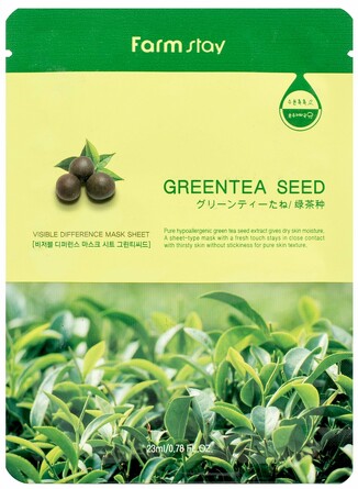 Тканевая маска для лица с экстрактом семян зеленого чая, 23мл Farmstay