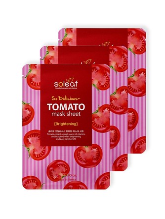 Набор (3 шт.) Маска для лица с томатом So Delicious Soleaf