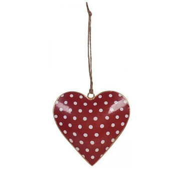 Подвесное украшение Heart red with dots 10 см Isabelle Rose Home