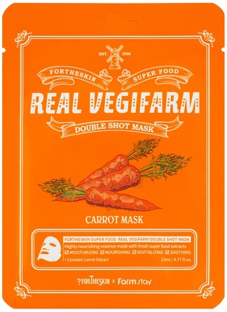 Восстанавливающая тканевая маска с экстрактом моркови, 23 мл Farmstay