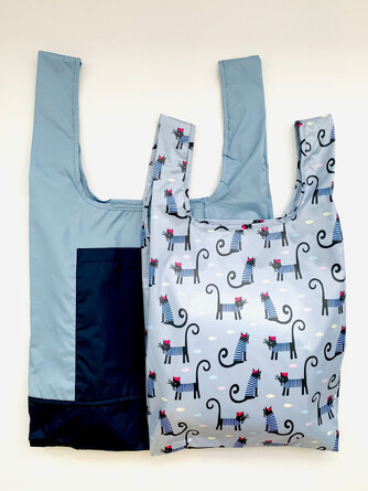 Пара сумок (большая Голубая с синим карманом, мини Кот-моряк) Varika