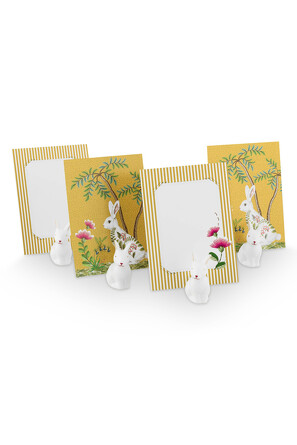 Набор из 4-х держателей с карточками La Majorelle Yellow Hare Pip Studio